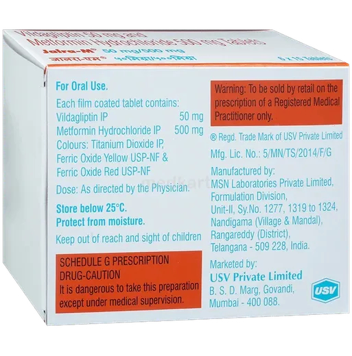 jalra m 50/500mg tablet 15's